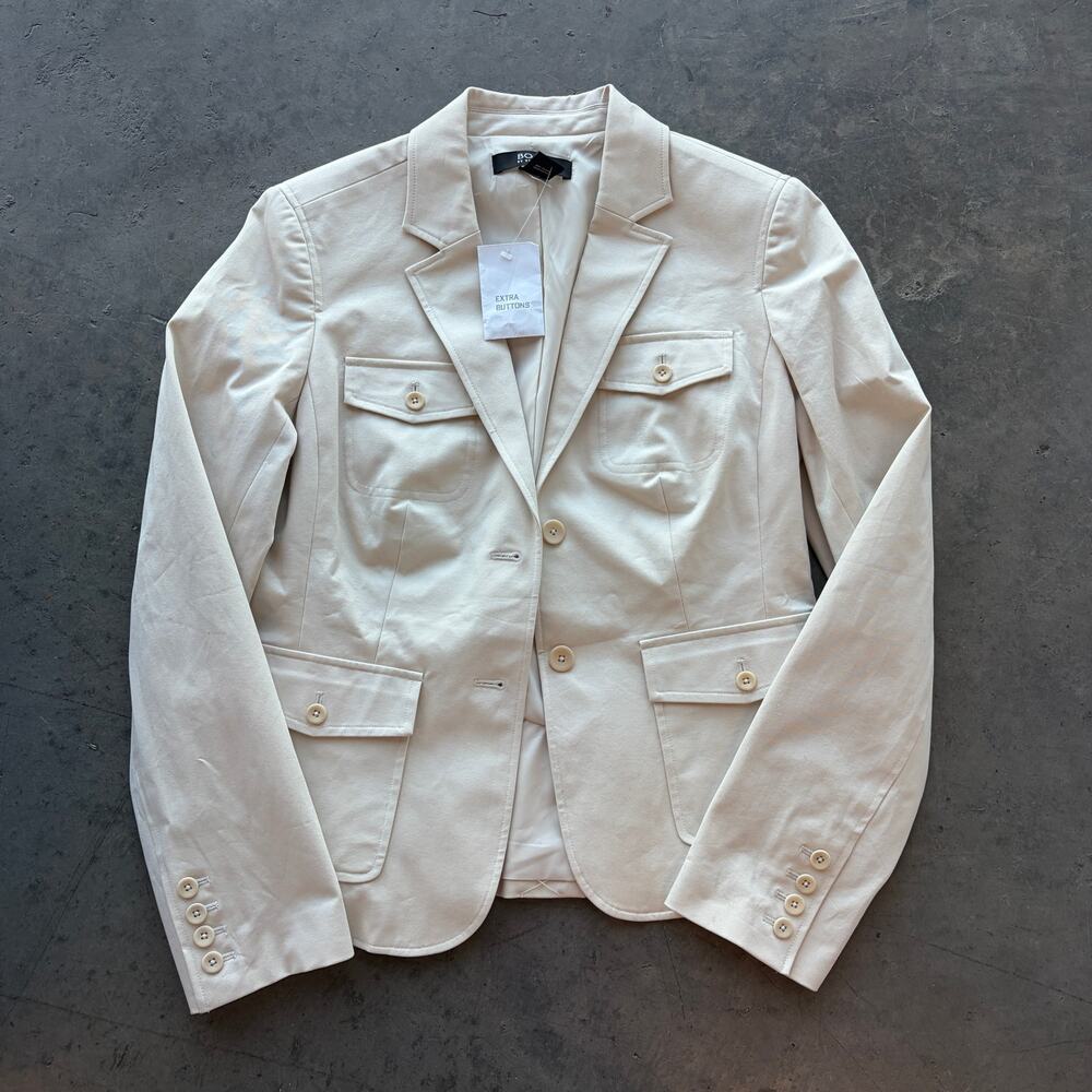 Vintage Y2k Body By Victoria Beige Indie Sleaze Women's Blazer 10/L NWT